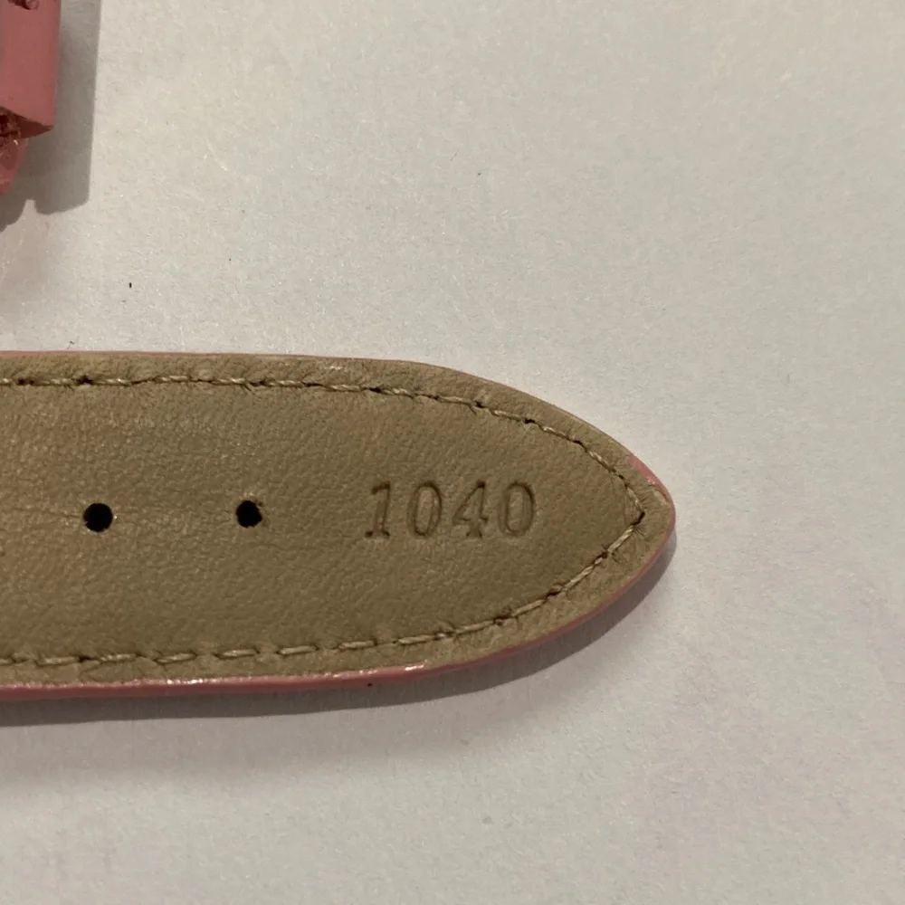 TechnoMarine pink watch strap, stamped Louisiana Alligator Handmade, 17R
